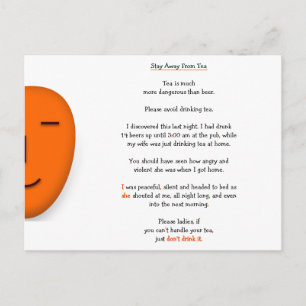 Postal Aléjate del humor del Chiste de té no ser gracioso