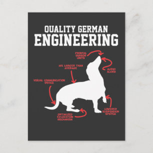 Postal Alemán Dachshund Perro Weiner Ingeniería Graciosa 