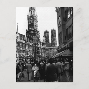 Postal Alemania antigua Múnich Frauenkirche Frauenplatz