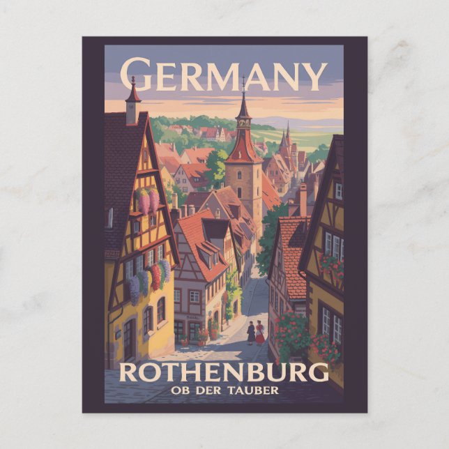 Postal Alemania Arte de Ilustracion Rothenburg ob der Tau (Anverso)