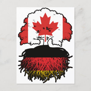 Postal Alemania Bandera de raíces de árboles de Canadá en