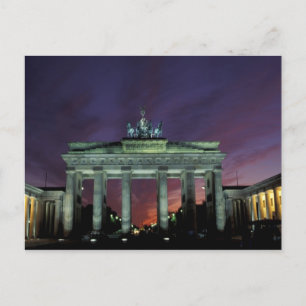 Postal Alemania, Berlín. Puerta de Brandeburgo por la noc