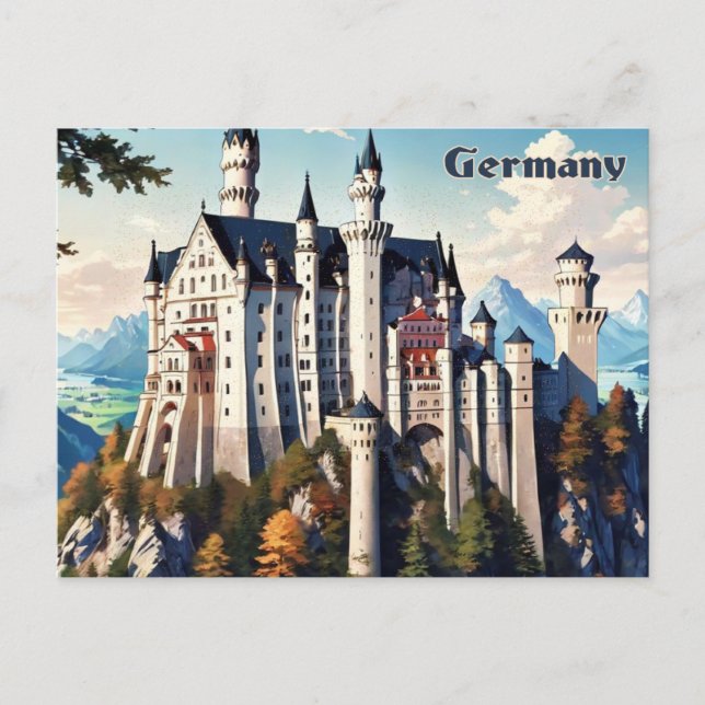 Postal Alemania Castillo Neuschwanstein Castillo Postcard (Anverso)