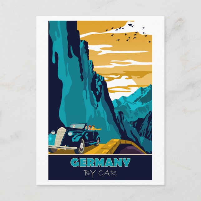 Postal Alemania en coche (Anverso)