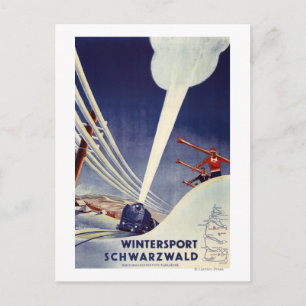 Postal Alemania - Esquiando en la Selva Negra