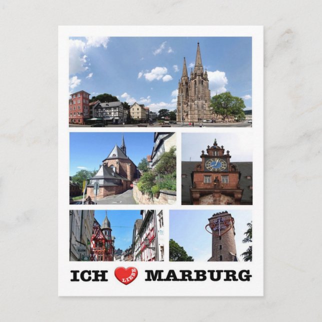 Postal Alemania - Marburg - I Love - (Anverso)