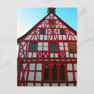 Postal Alemania, Renania, Rhens, casas de entramado de ma