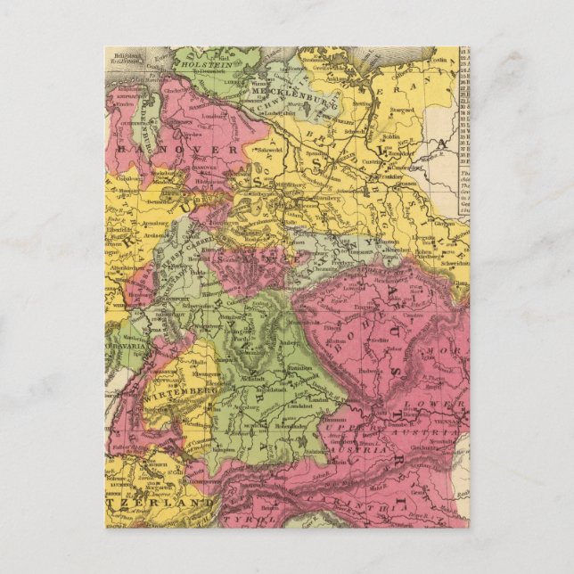 Postal Alemania, Suiza y el norte de Italia (Anverso)