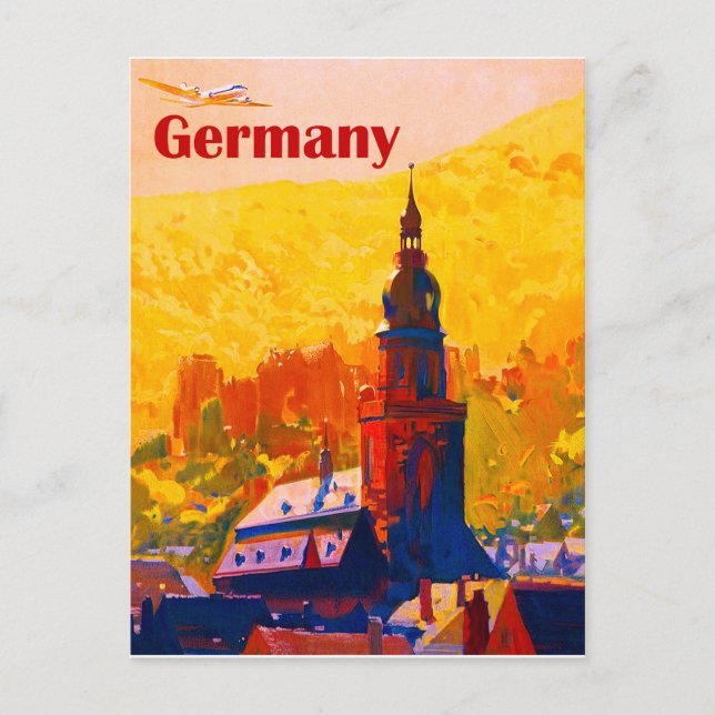 Postal Alemania, viajes vintage (Anverso)