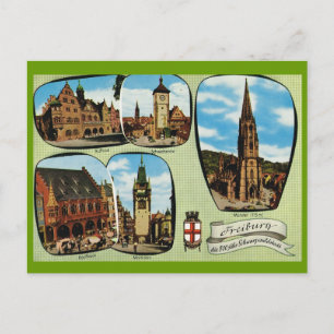 Postal Alemania Vintage, Friburgo, Schwarzwald