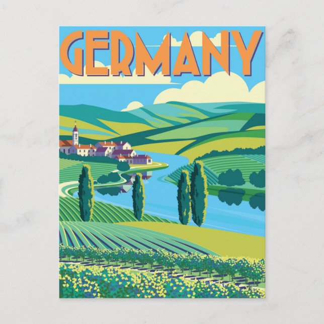 Postal Alemania Vintage German Town Bavaria Travel (Anverso)