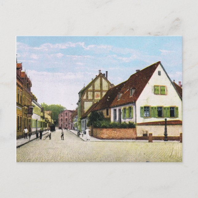 Postal Alemania Vintage, Germersheim Fischerstrasse (Anverso)