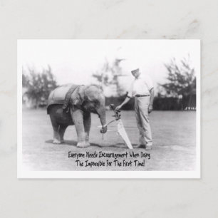 Postal Alentamiento - Elefante Jugando Golf