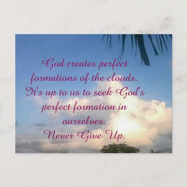 POSTAL ALENTAMIENTO: "NUNCA DEJES DE LADO DE DIOS" TARJET (Anverso)