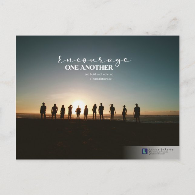 Postal Alentarse mutuamente (1 Tesalónica 5:11) (Anverso)