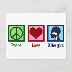 Postal Alergia Médica Paz Amor Alérgico