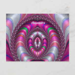 Postal ALESSANDRA ~ Diseño fractal PINK 3D ~ ~