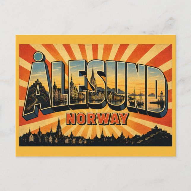 Postal Ålesund Noruega Jugendstil (Anverso)