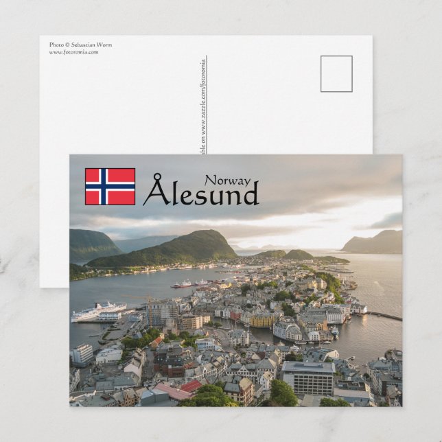Postal Alesund Norway Souvenir (Anverso / Reverso)