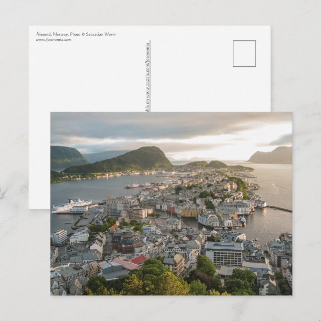 Postal Alesund Norway Souvenir (Anverso / Reverso)
