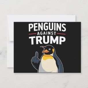 Postal Aletas de pingüino arriba resisten pingüinos contr