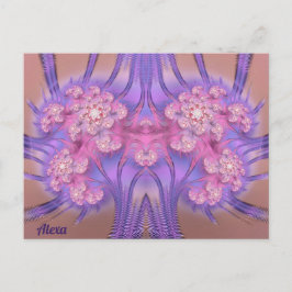 Postal ALEXA ~ Diseño 3D rosa y púrpura Pastel ~