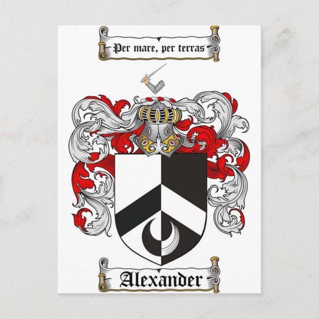 Postal Alexander Coat of Arms / Alexander Family Crest (Anverso)
