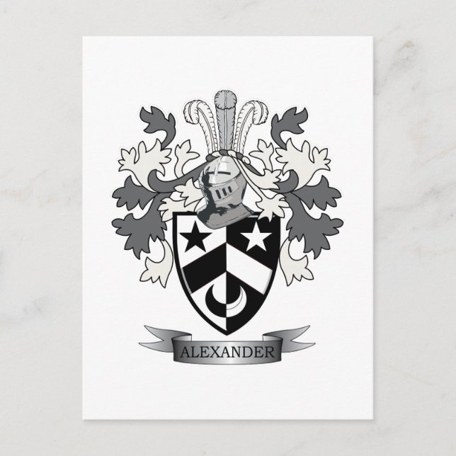 Postal Alexander Family Crest Coat of Arms (Anverso)