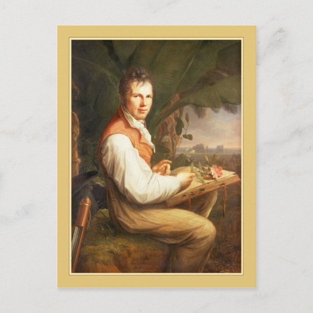 Postal Alexander von Humboldt por Friedrich Georg Weitsch (Anverso)