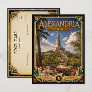 Postal Alexandria Virginia Vintage Art Deco Edad de Oro