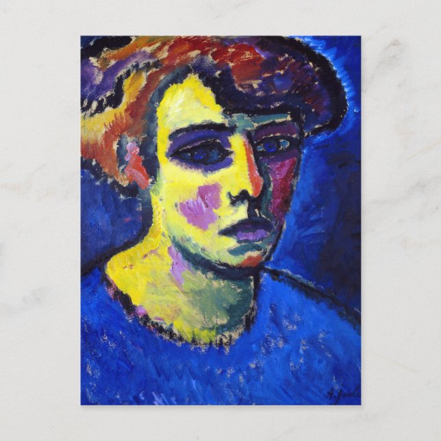 Postal Alexej von Jawlensky Frauenkopf (Jefa de una Mujer (Anverso)