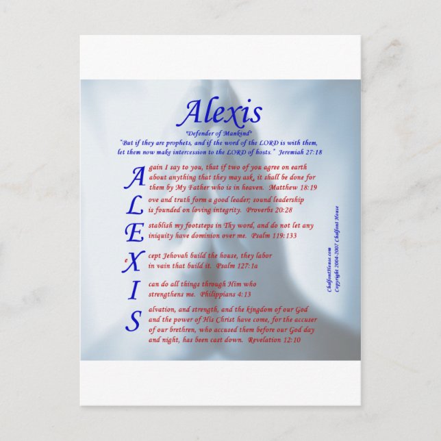 Postal Alexis Acrostic (Anverso)