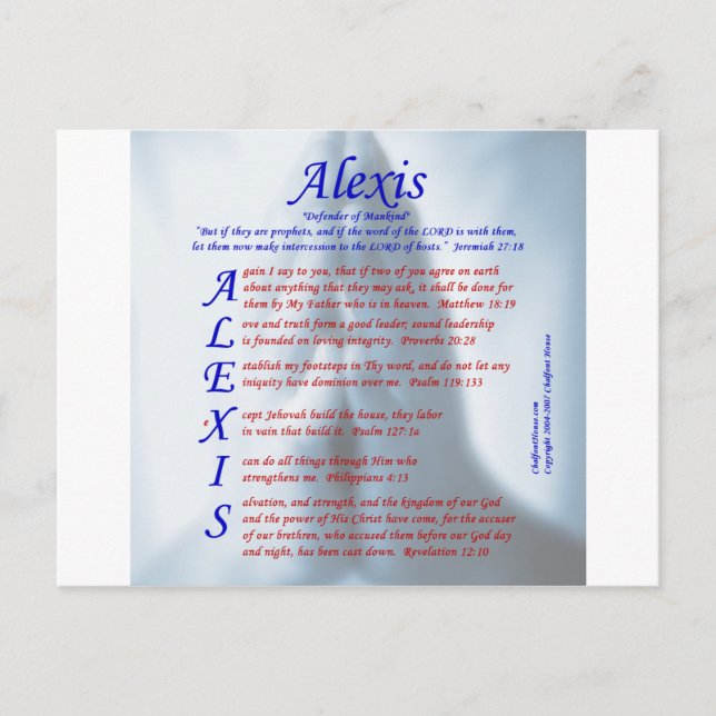 Postal Alexis Acrostic (Anverso)