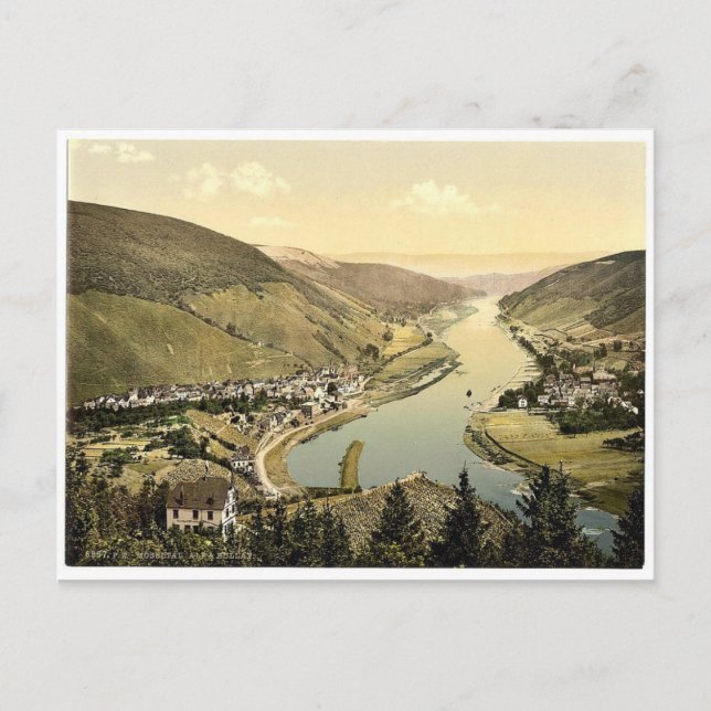 Postal Alf y Bullay, Moselle, valle, Alemania rara P (Anverso)