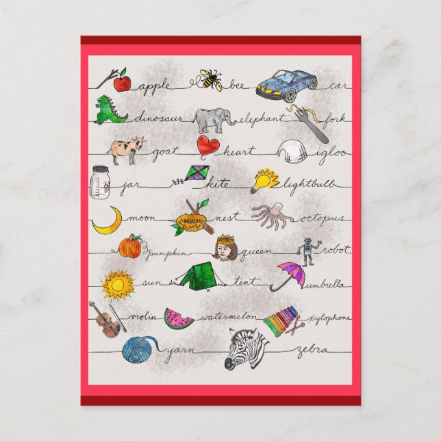 Postal Alfabeto A-Z (Anverso)