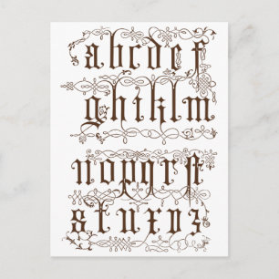 Postal Alfabeto A-Z Accesorios ilustrativos