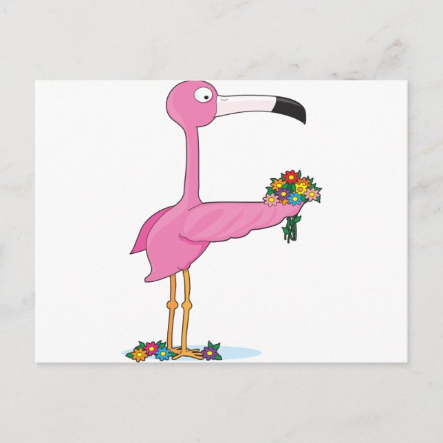 Postal Alfabeto animal Flamingo (Anverso)