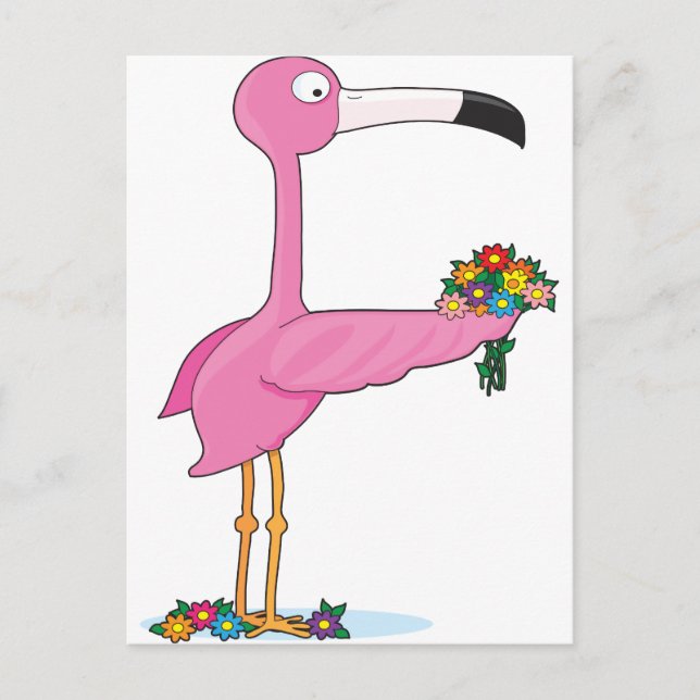 Postal Alfabeto animal Flamingo (Anverso)
