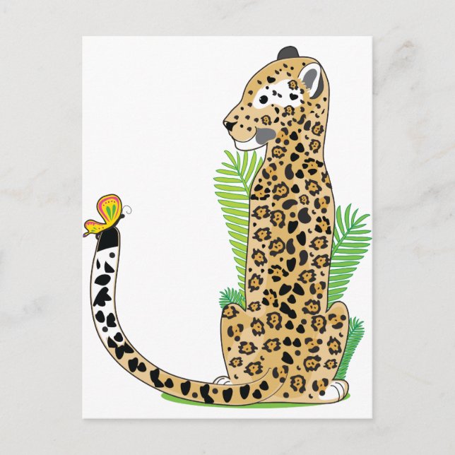 Postal Alfabeto animal Jaguar (Anverso)