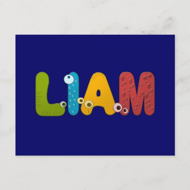 Postal alfabeto animal Liam (Anverso)