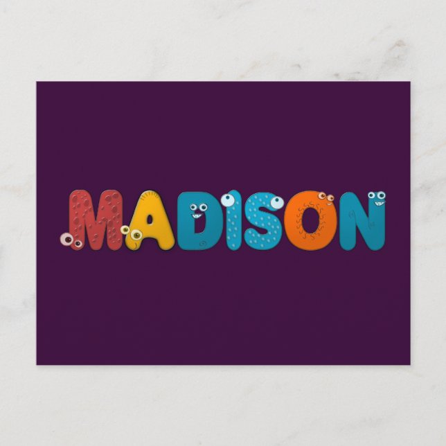 Postal alfabeto animal Madison (Anverso)
