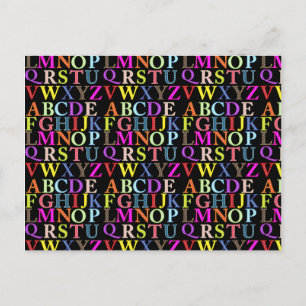 Postal Alfabeto arcoiris