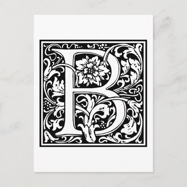 Postal Alfabeto 'B' de William Morris (Anverso)