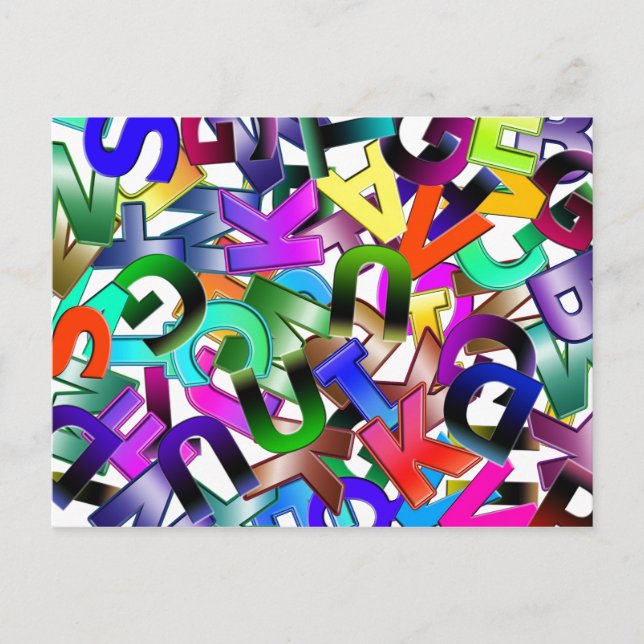 Postal Alfabeto colorido (Anverso)