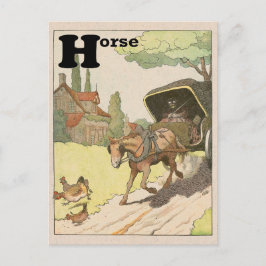 Postal Alfabeto de caballo y de transporte