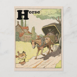 Postal Alfabeto de caballo y de transporte