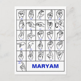 Postal Alfabeto del idioma Rótulo americano, sordo ASL