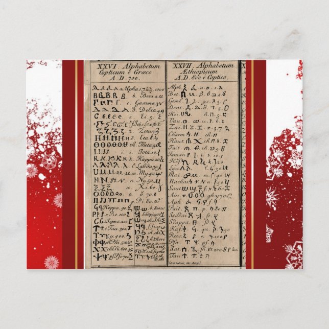 Postal Alfabeto etíope-copto (Anverso)