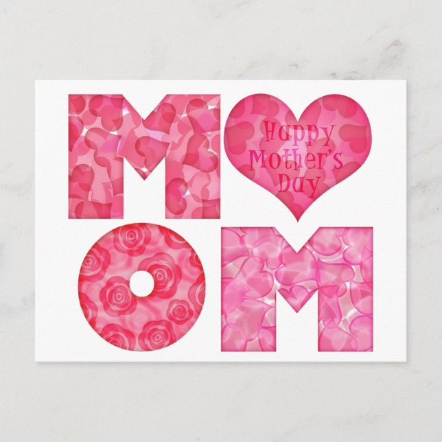 Postal Alfabeto feliz Día de la Madre (Anverso)