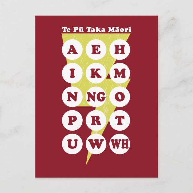 Postal Alfabeto Maorí Te Pu Taka Maori (Anverso)
